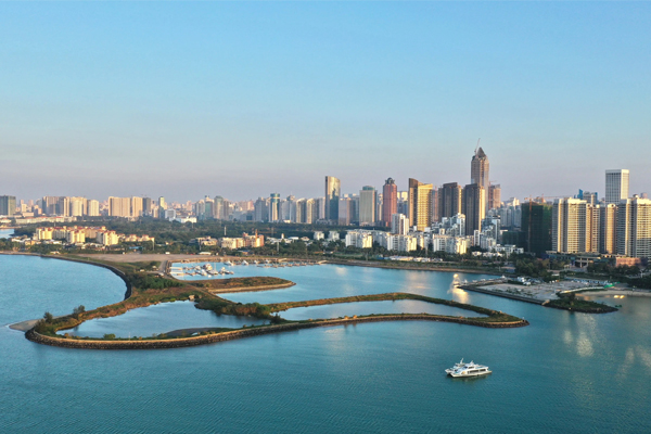 海口美丽的海岸线风景，文化旅游胜地